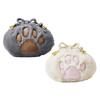 HAMILO Drawstring Pouch Cat Paw Cosmetics Sanitary Products Set of 2 Colors X (Gray White)