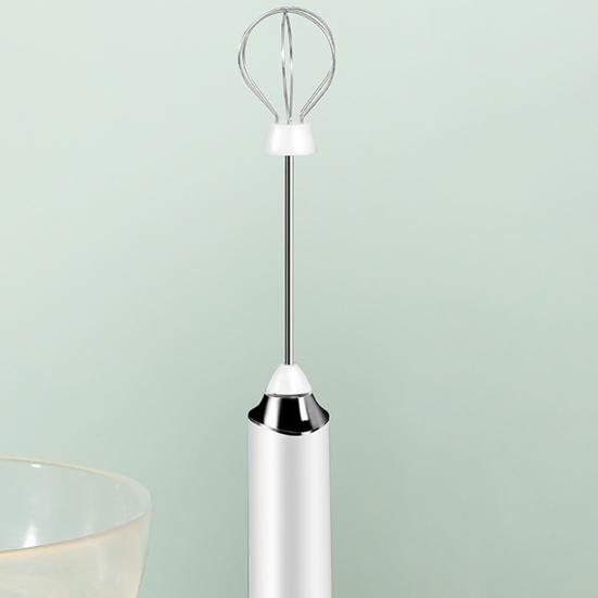 1 Set Electric Egg Beater USB Rechargeable 3 Gears Handheld Whisk Coffee Blender for Kitchen