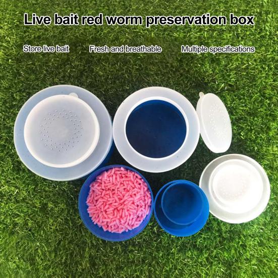 5Pcs Fishing Live Baits Box Breathable Holes Design Compact Lightweight Portable Fishing Lures Box with Lid Baits Case