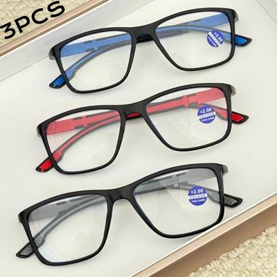 3Pcs Reading Glasses Men Women Anti Blue Light Presbyopia Eyeglasses Antifatigue Computer Eyewear With +1.5 +2.0 +2.5 +3.0 +4.0