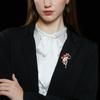 Rose Gold Zircon-set Floral Brooch with Elegant and Luxurious Design, Perfect Accessory for Clothes, Featuring a Pin