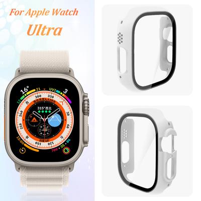 Glas+Hülle für Apple Watch Series 7/8/9 41mm 45mm Displayschutz 44mm40mm Bumper für iWatch Ultra/Ultra2 49mm Schutzhülle