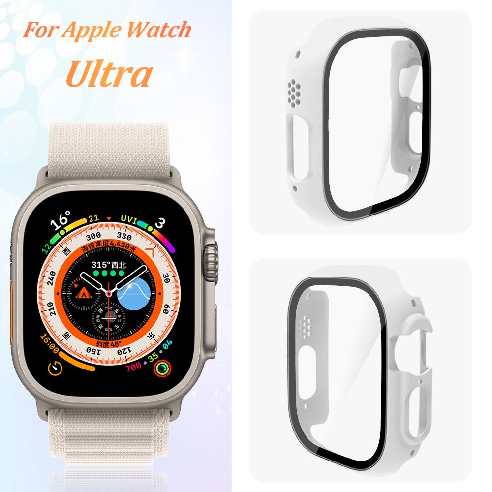 Glass+Case for Apple Watch Series 7/8/9 41mm 45mm Screen Protector 44mm40mm Bumper for iWatch Ultra/Ultra2 49mm Protective Cover