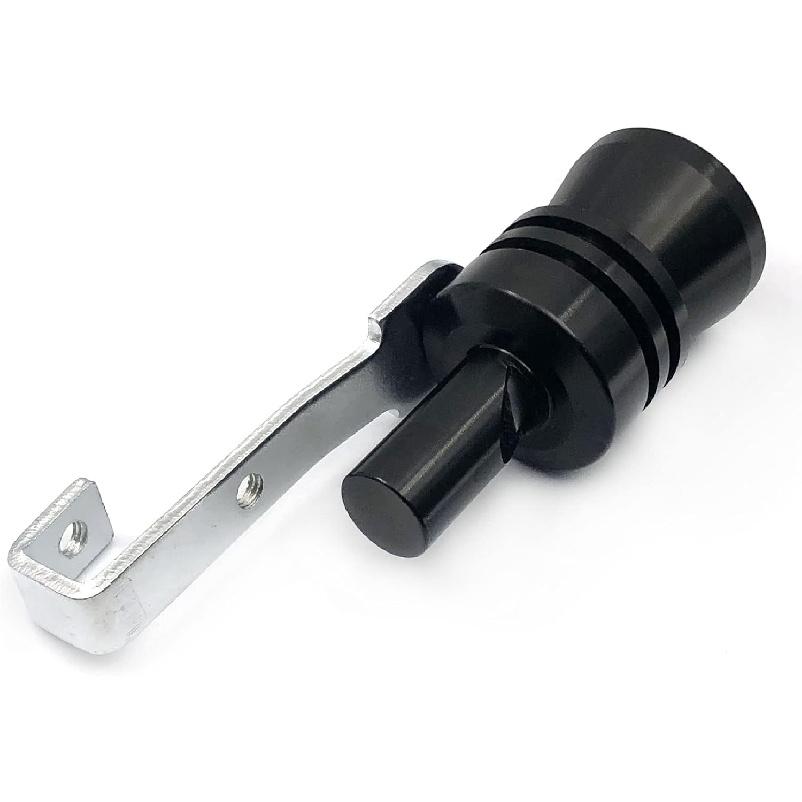 DEVMO 2Pcs XL Size Aluminum Alloy Universal Turbo Sound Exhaust Muffler Pipe Whistle Car Roar Maker (XL-Black)