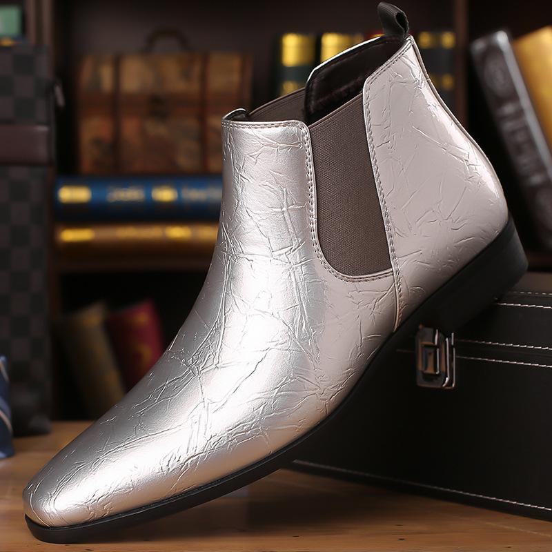 Autumn Winter Leather Chelsea Boots for Men Designer Soft-soled Business Men Dress Shoe Fashion Comfortable Ankle Boots Big Size
