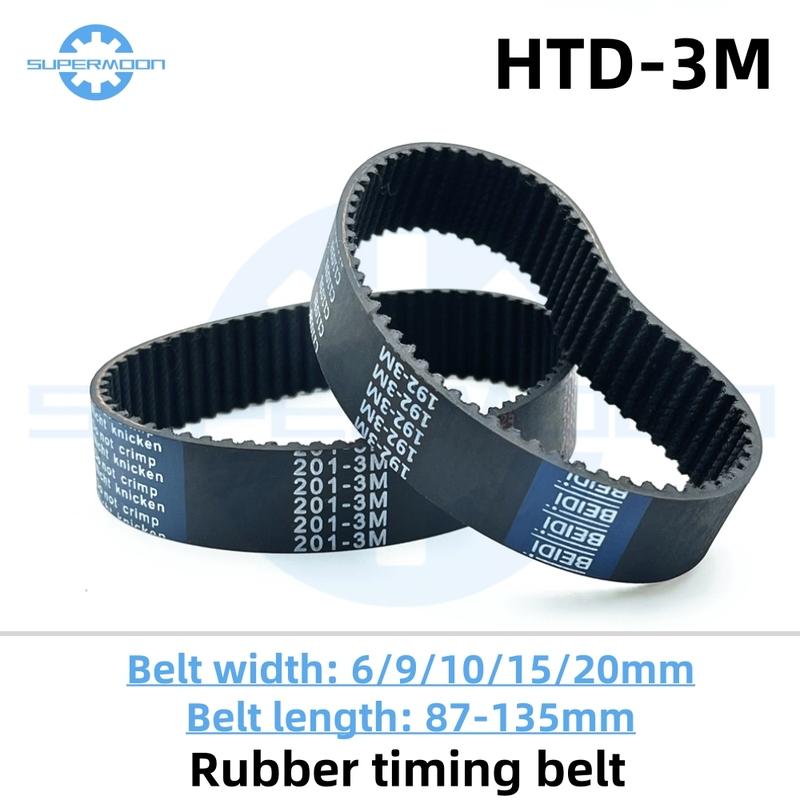 HTD 3M Timing Belt Length 87 90 93 96 99 102 105 108 111 114 117 120 123 126 129 132 135mm Width 6-20mm Closed Loop Toothed Belt