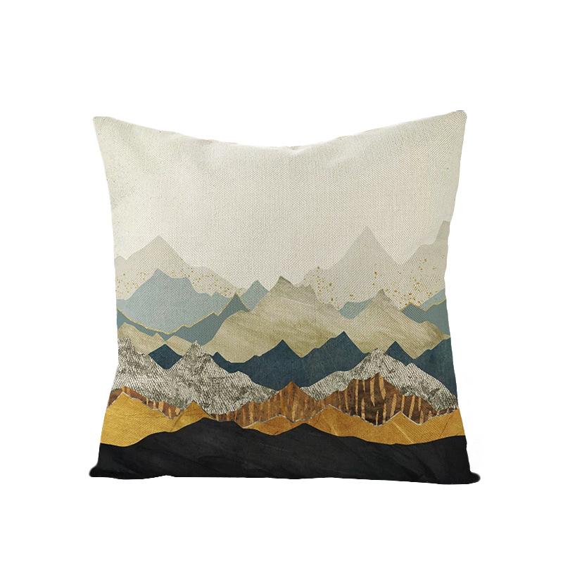 Home Decoration Supplies Landscape Painting Polyester Pillow Cover Home Geometric Abstract Sofa Cushion Cover