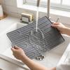 Heat Resistant Kitchen Sink Mat Drainage Function Dish Drying Pad  Home Kitchen