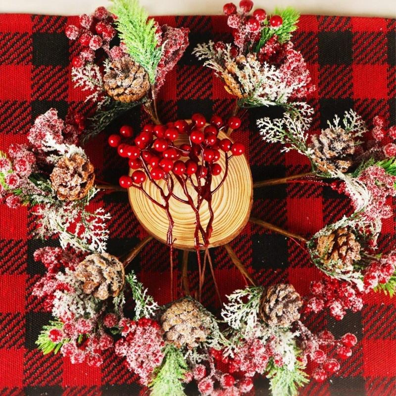 10 Stück Künstlicher Beerenzweig Weihnachtsbaumschmuck Ornamente Kunstpflanze für Heimdeko Neujahr 2026 Geschenke Zubehör