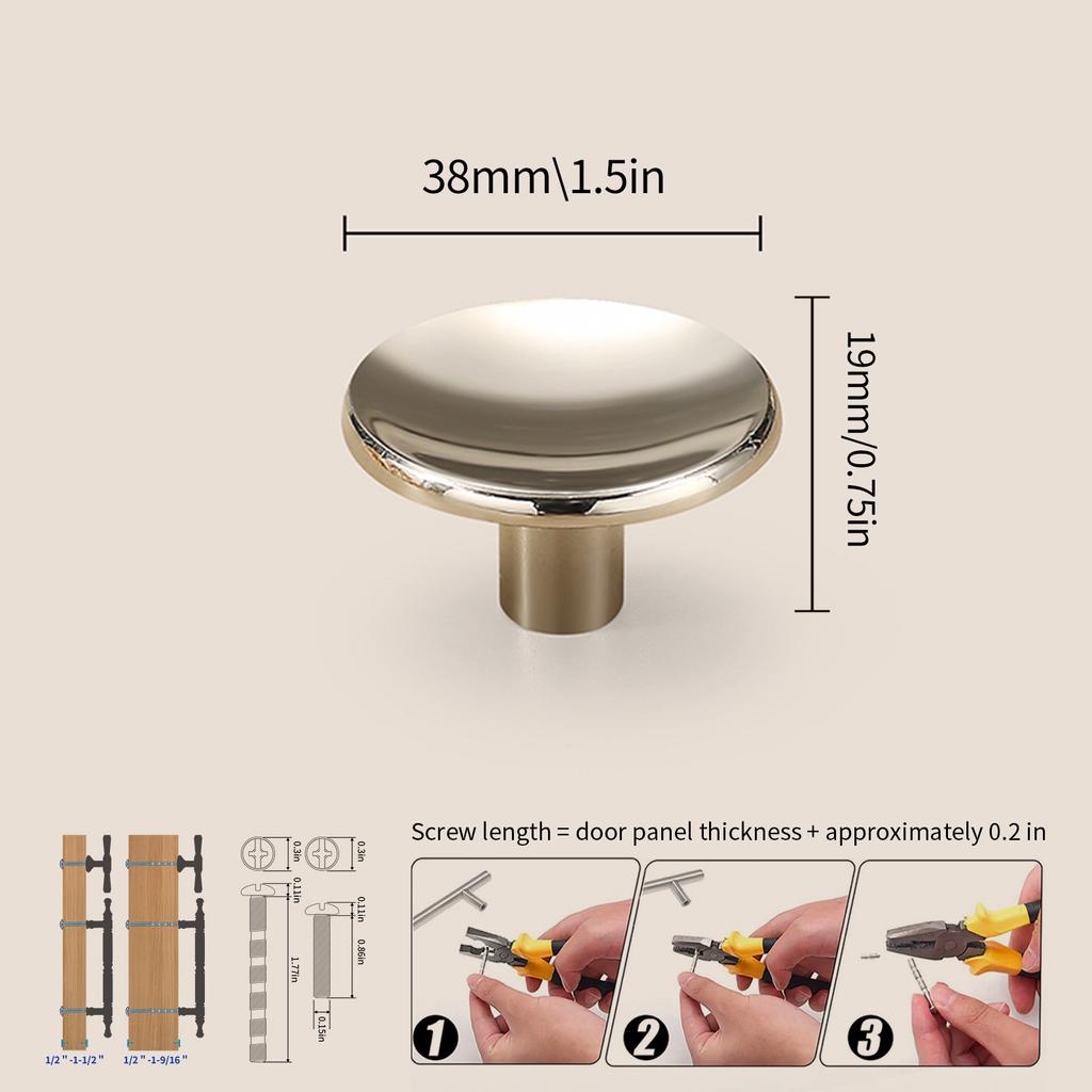 Modern Single-Hole Zinc Alloy Round  Pulls Cupboard Wardrobe TV Cabinet Entryway Cabinet Nightstand Handle Furniture Hardware