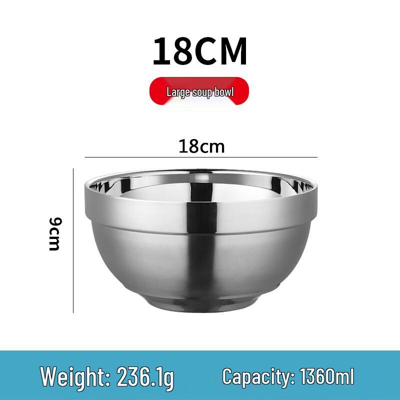 Qianxing 304 Stainless Steel Double-Layer Insulated Bowl