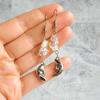 Bohemian Abstract Human Face Crescent Moon Irregular Crystal Moonstone Beads Dangle Earrings for Women Goth-themed Party Jewelry