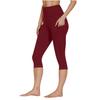 Women's Yoga Capris - Color Cross Pocket Casual Athletic 7/8 Length Pants