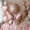 Rosa Schleife Liebe Ballon Set Transparenter BOBO Ballon Rosa Band Schleife für Geburtstag Hochzeit Babyparty Muttertag Ballon Dekoration
