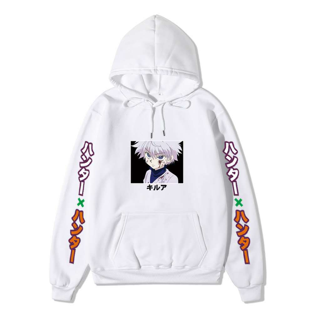 Hunter X Hunter Injured Killua Portrait Hoodie Color Japanese Sleeve Print Anime Hooded Pullover Sweatshirt