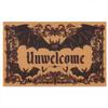Gothic Unwelcome Bat Doormat Rubber Spooky Halloween Front Door Mat Vampire Entry Rug Floor Mat