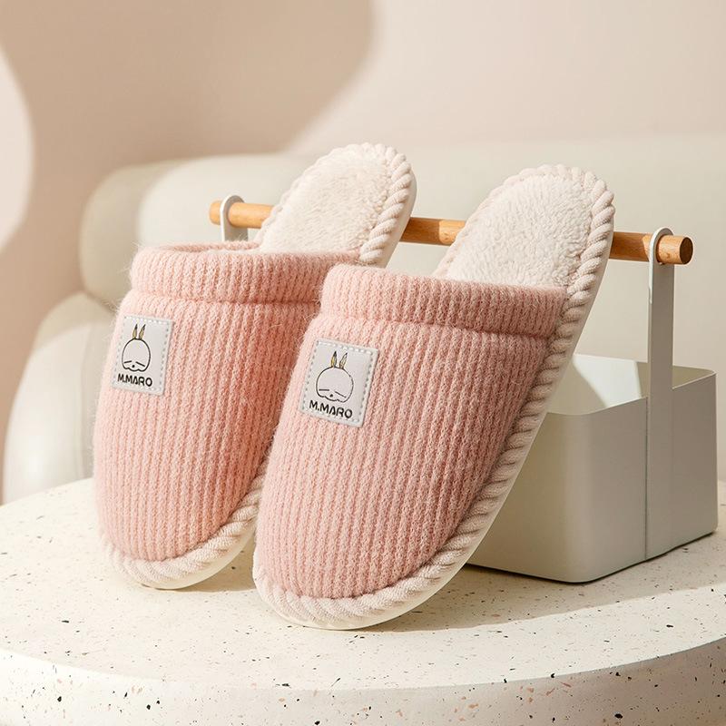 

Cotton slippers women s winter new home simple indoor non-slip warm household winter men s slippers 36-37 yards