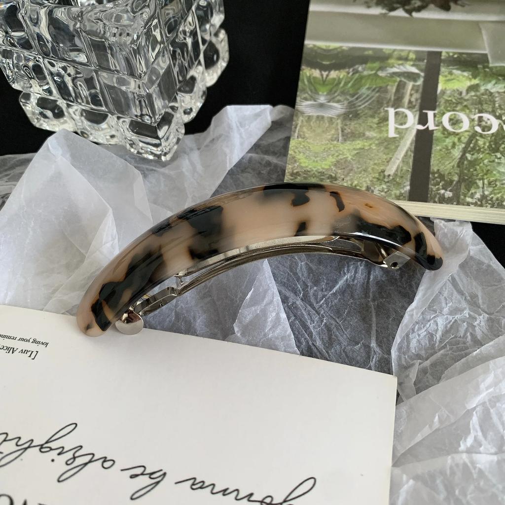 Retro Leopard Hairpins Spring Clip Colorful Acetate Hair Clips Womens Elegant Exquisite Barrettes Lady Fashion Hair Accessories