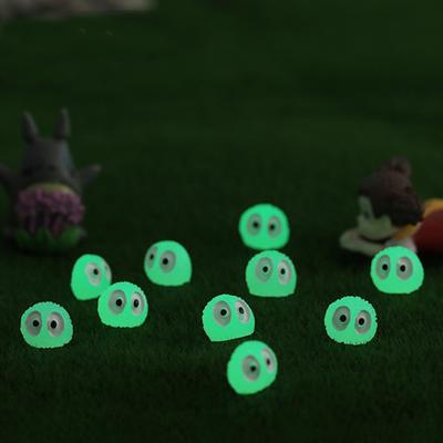 Dust Elf Small Black Coal Firefly Ball Glowing Luminous Mini Ornament Resin Crafts Moss Micro Landscape Cake Diy Scene Decoration Doll Pendant
