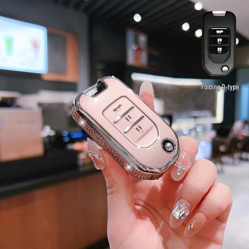 Compatible Key Cover for GAC Honda Vezel (2/3-Button), Accord 9th Gen Shell, Breeze Men's Key Bag