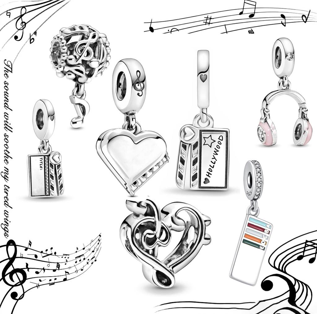 Movie Clapperboard Dangle Musical Note Charms For Originalcharms Bracelet Trinket Copper Charm Bead For Women Gift Jewelry