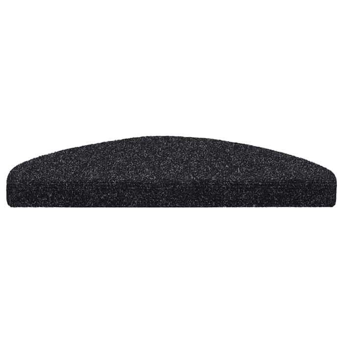 VidaXL Self-adhesive Stair Mats 30 Pieces 65 X 21 X 4 Cm Black Semicircular Large 3365657