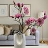 Handmade Artificial Magnolia Branch Real Touch Fake Flower Dining Table Decor