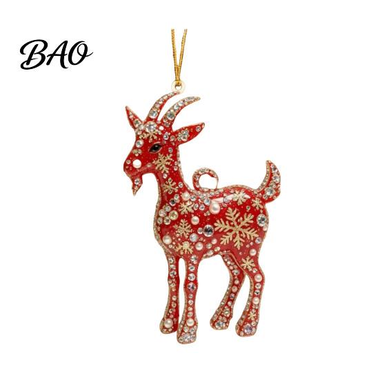Hanging Decor for Party 2D Acrylic Goat Christmas Tree Ornament, Zodiac Pendant with Gold String, Year Holiday Ornaments of The Ornament 2027, Chinese