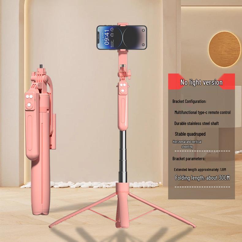 Bluetooth Selfie Stick & Tripod Stand: Anti-Shake, Retractable, 360° Rotation for Live Broadcasts