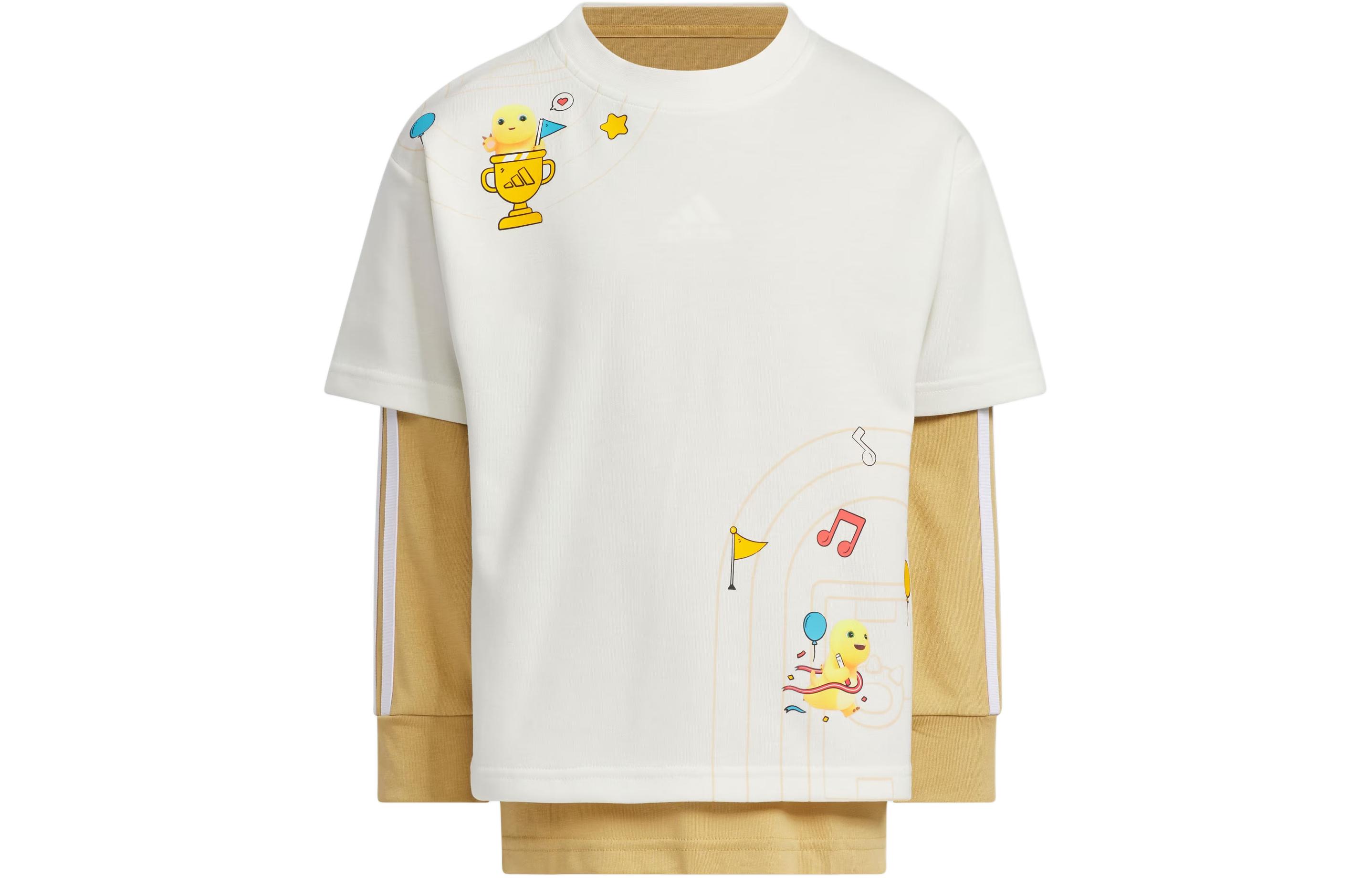 Adidas x NAILONG,LIANMINGKUAN T Shirt Nailoong Two in One Long Sleeve Top Jade White Kids  JF1365 110