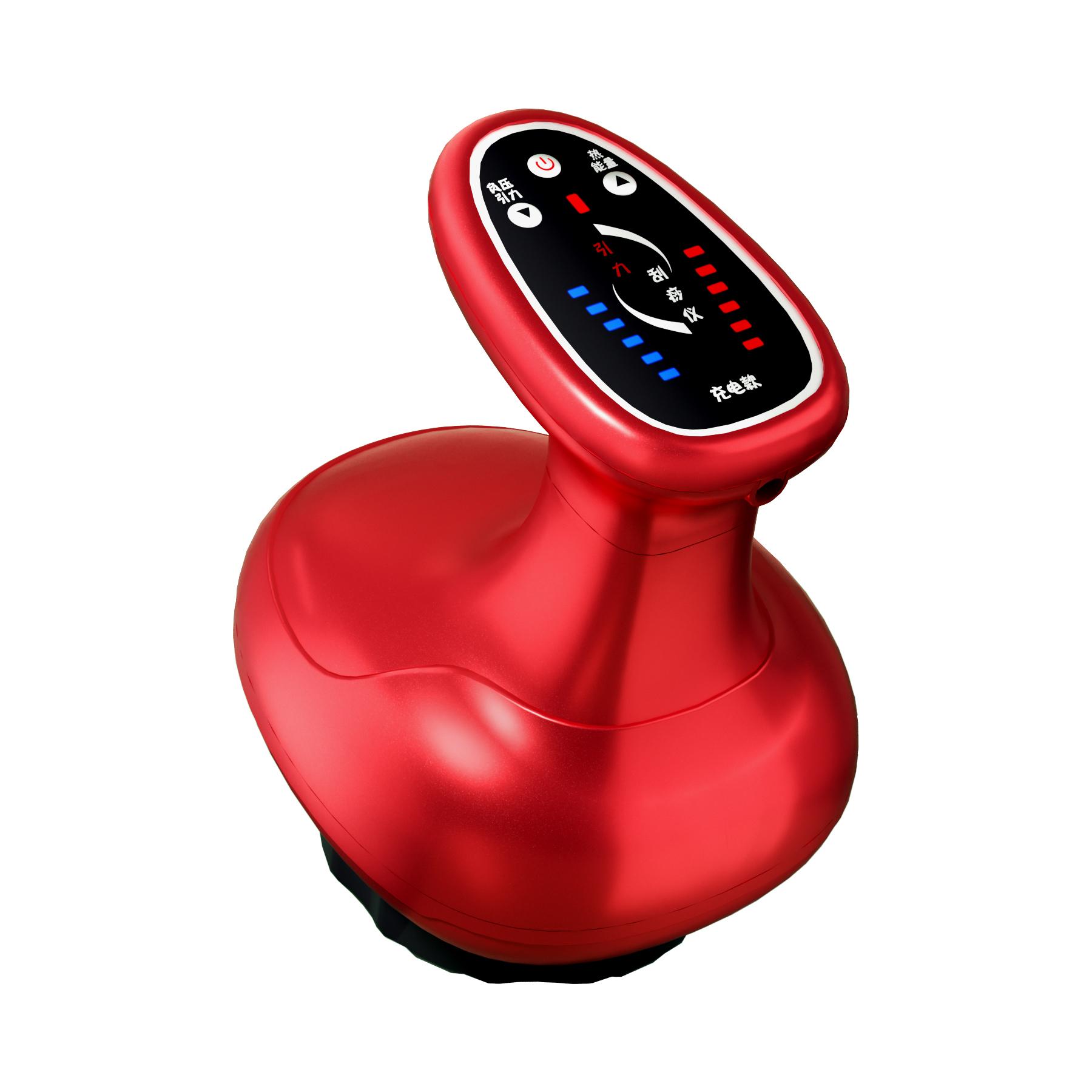 

Беспроводной магнитный массажер Гуа Ша 3-в-1 с нагревом и вакуумной терапией – 6 уровней регулировки для облегчения боли и детоксикации красный