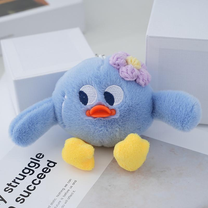 Adorable Cute Couple Duck Plush Keychain Soft Yellow Duck Backpack Charm
