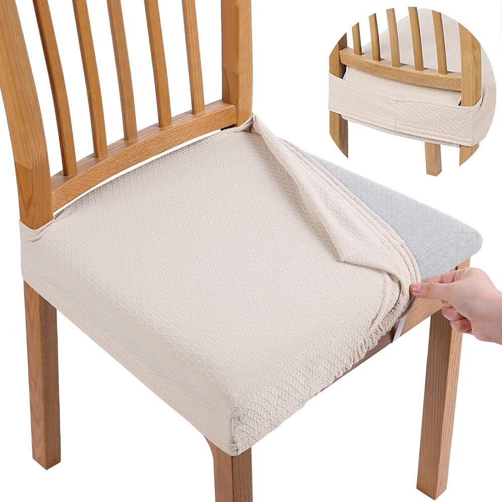 Removable Chair Seat Cover Solid Color Chair Cushion Cover Elastic Seat Protectors Restaurant