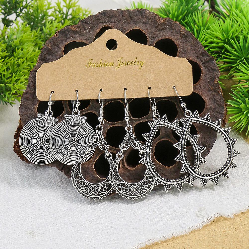 

Этнический стиль Цинковый сплав Подвеска Серьга Бирюзовый Комбинационный набор Посеребренный Геометрия Полый дизайн Лист Перо Ракушка Подарок