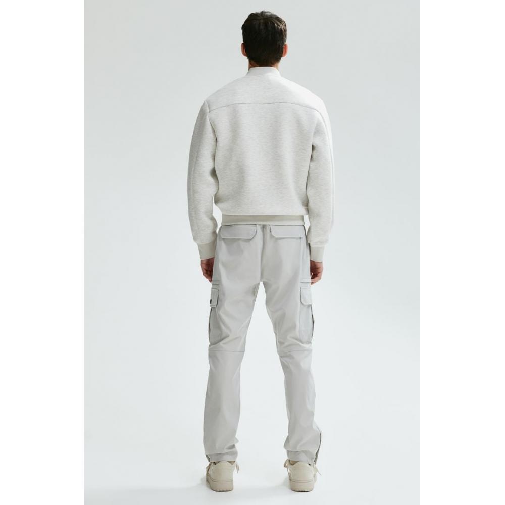 H M Regular Fit Jersey boMber Jacket ligHt Grey Melange