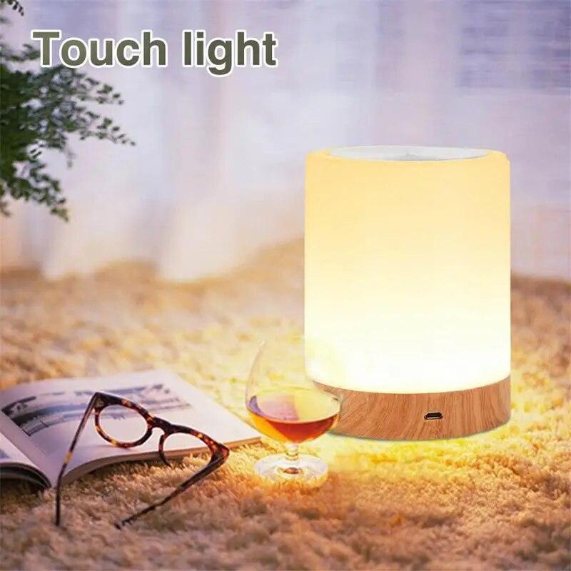 Innovative LED Touch Control Night Light Induction Dimmer Lamp Smart Bedside Lamp RGB Color USB Change Rechargeable Night Lamp