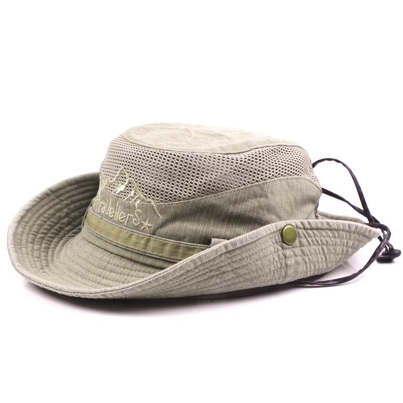 Men's Large Brim Summer UV Protection Bucket Hat for Outdoor and Fishing
