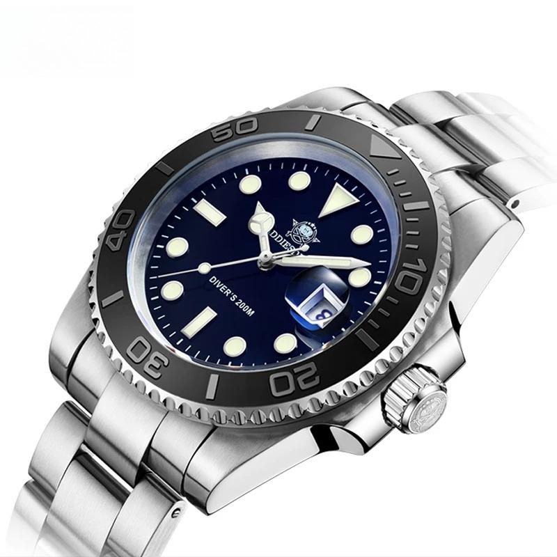 Men's Diver's Automatic Mechanical Watch, 200M Waterproof Stainless Steel Wristwatch with Luminous Display