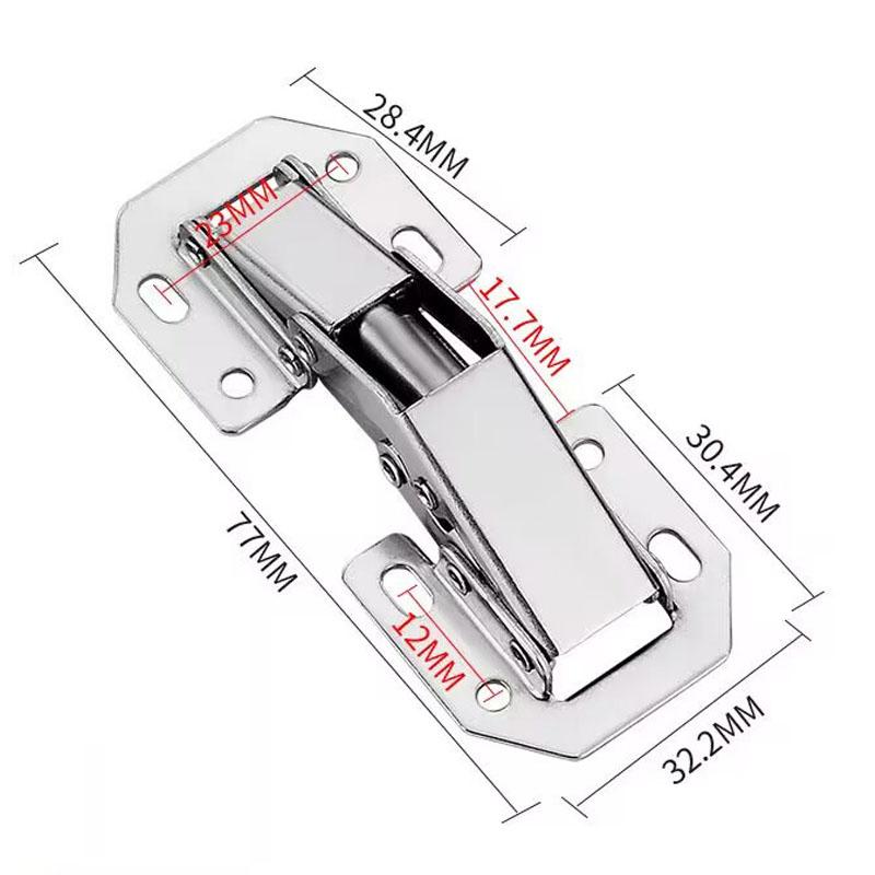 2/10PCS 90 Degree Steel Cabinet Hinges No-Drilling Buffer Hinge Kitchen Cabinet Cupboard Hinges DIY Furniture Hardware Tools