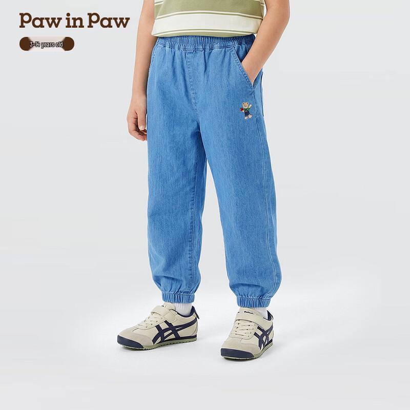 PawinPaw Boys  Indigo Denim Jeans with Cartoon Bear 120