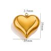 1pc 304 Stainless Steel Large Heart 3D Charms PVD Gold Plated Metal Earring Necklace Jewelry Making Findings Accessories