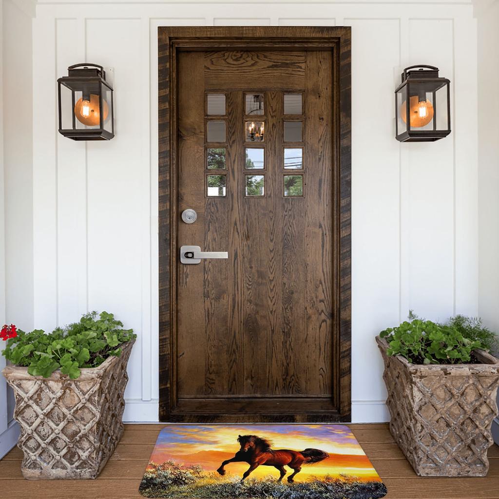 Horse Painting Doormat Anti-Slip Kitchen Bath Mat Toilet Door Floor Entrance Carpet Rug