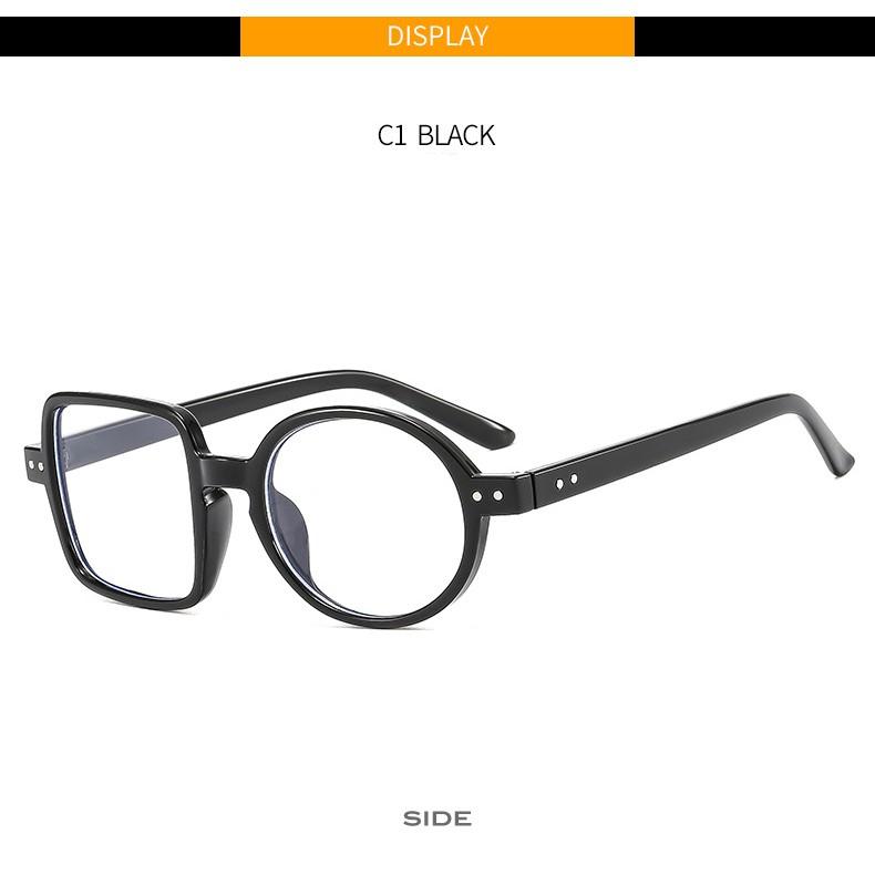 Women's Glasses Anti-Blue Light Fashion Personalized Hip Hop Square and Round Color Matching Plain Glasses Party Street Shooting Stylish Glasses