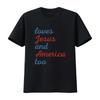 Vintage Retro Patriotic Christian Loves Jesus And America Too Slogan Print Casual T Shirt Vintage Washed Slightly Homme