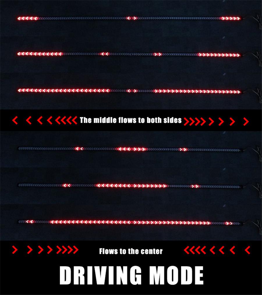 40Inch Red Yellow Truck Tailgate LED Strip Light Bar  4-Function With Scanning Driving Brake Flowing Turn Signal For Jeep Pickup SUV Dodge