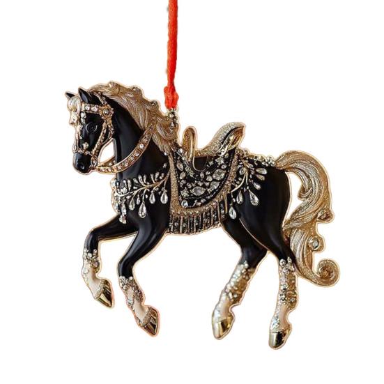 Car Rearview Mirror Pendant Acrylic Horse Car Charm Christmas Tree Ornament Personalized Hanging Accessory