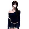 Autumn 2025 New Arrival: Women's One-Shoulder Slim Fit Long Sleeve Top - Solid Color, Sexy & Chic Base Layer
