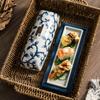 High-end Creative Japanese-style Premium Covered Rectangular Plate,unique Ceramic Sushi and Sashimi Plate for Restaurants Hotel