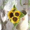 9 Head Sunflower Artificial Bouquet Made of Silk Simulation Floral Arrangement for Home Office or Event Decoration Purposes