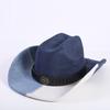 Popular European and American classic splicing suede western cowboy hat men's and women's senior big-brimmed cowboy hat